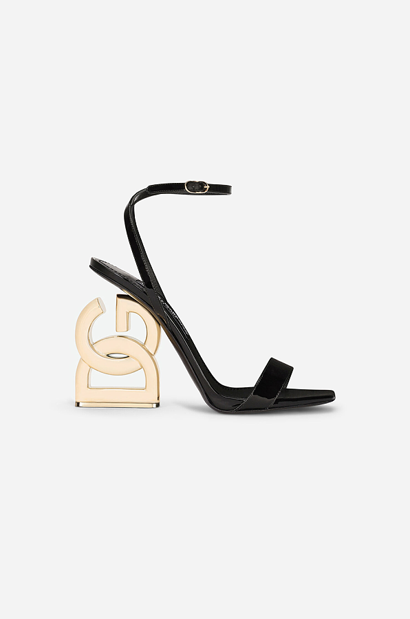 Patent leather sandals with 3.5 heel