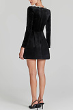 Square Neck Diamond Bandage Mini Dress