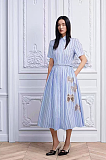 Dior Striped Poplin Flare Midi Dress