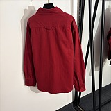 Amaranth Red Light Denim Shirt