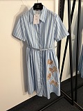 Dior Striped Poplin Flare Midi Dress