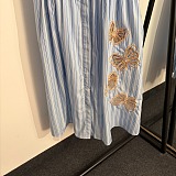 Dior Striped Poplin Flare Midi Dress