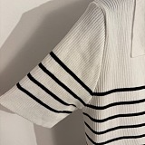 Striped  Polo Sweater