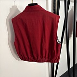 Amaranth Red Washed Poplin Vest
