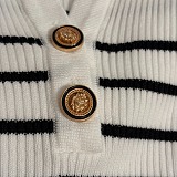 Striped  Polo Sweater