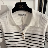 Striped  Polo Sweater