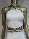 Eclipse Radiance Halter Mini Dress