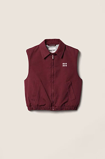Amaranth Red Washed Poplin Vest