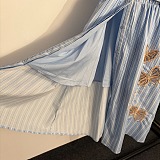 Dior Striped Poplin Flare Midi Dress