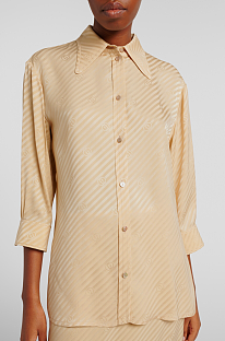 Interlocking G striped silk shirt