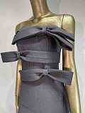 Strapless Bow Bandage Maxi Dress
