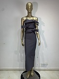 Strapless Bow Bandage Maxi Dress