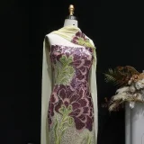 Luxury Sequin Evening Dress(green & purple)