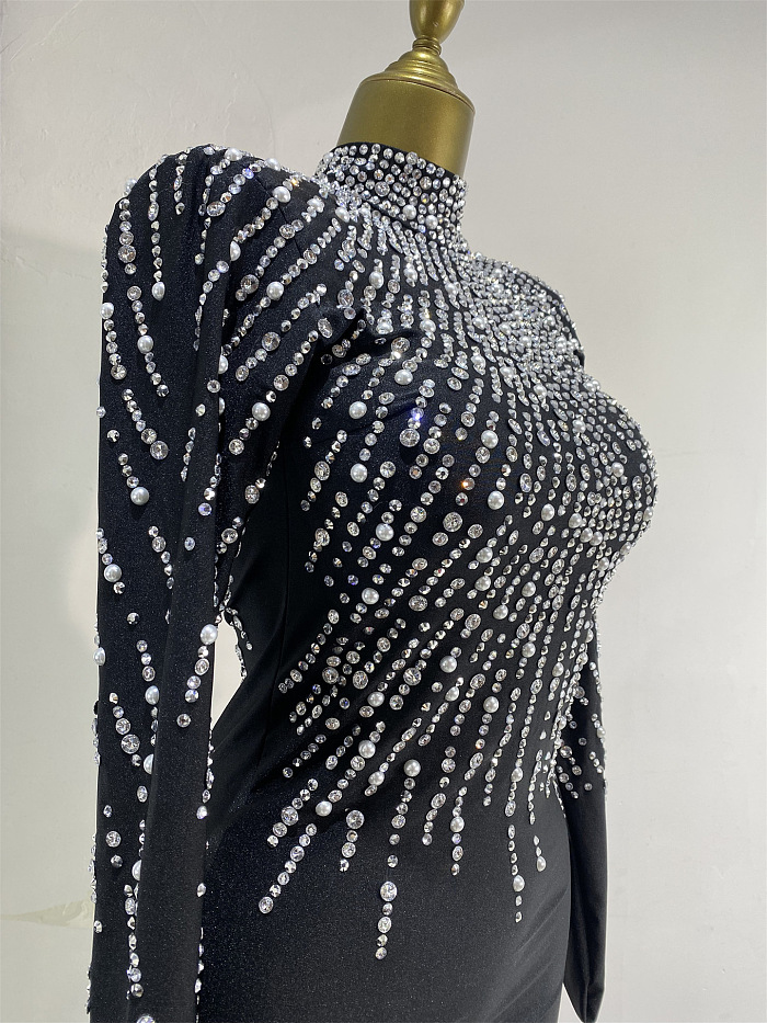 Sequins Gown with Flared Hem