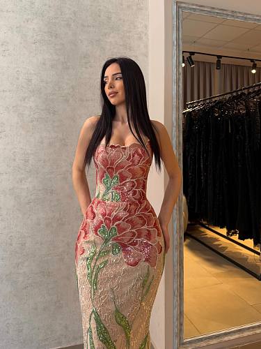 Luxury Sequin Evening Dress(orange)