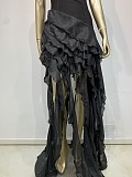 Strapless Ruffle Chiffon High-Low Corset Gown
