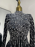 Sequins Gown with Flared Hem