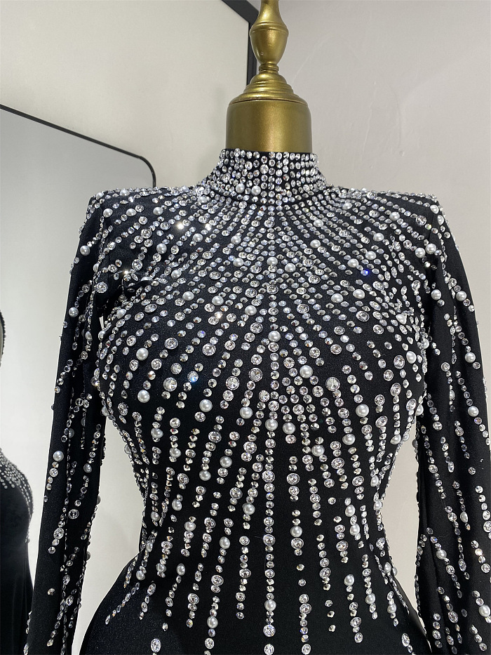 Sequins Gown with Flared Hem