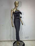 Strapless Bow Bandage Maxi Dress