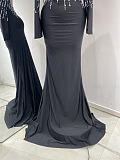 Sequins Gown with Flared Hem