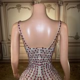 Spaghetti Straps Square Fully Rhinestone Evening Dresses