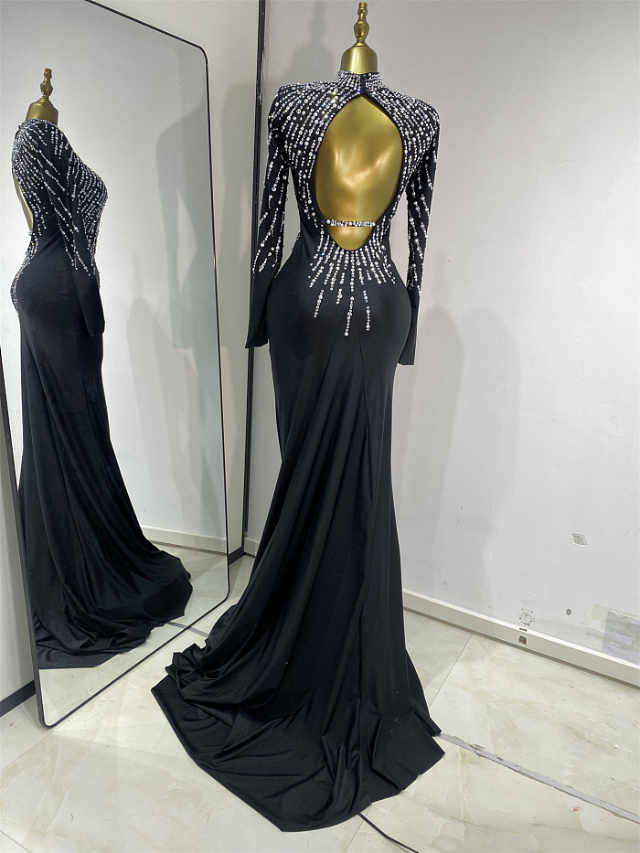 Sequins Gown with Flared Hem