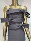 Strapless Bow Bandage Maxi Dress