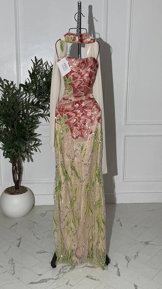 Luxury Sequin Evening Dress(orange)