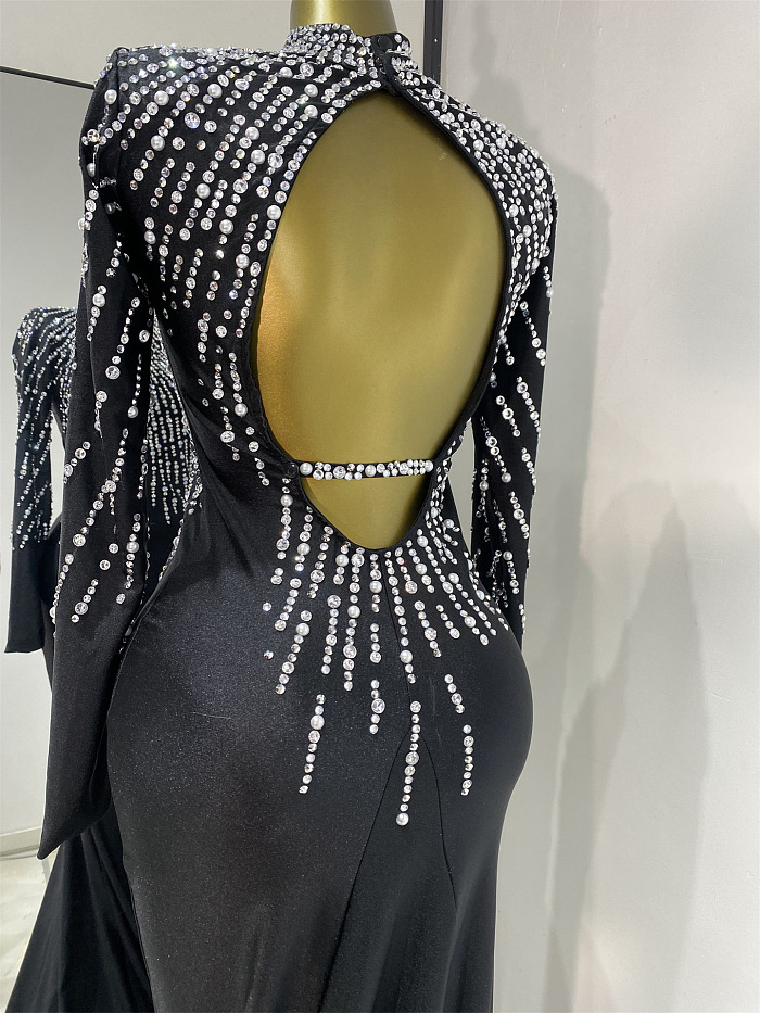 Sequins Gown with Flared Hem