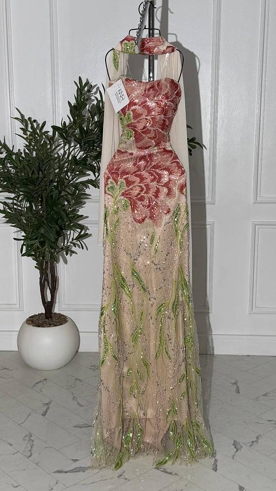 Luxury Sequin Evening Dress(orange)