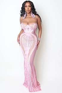 Blush Siren Illusion Gown