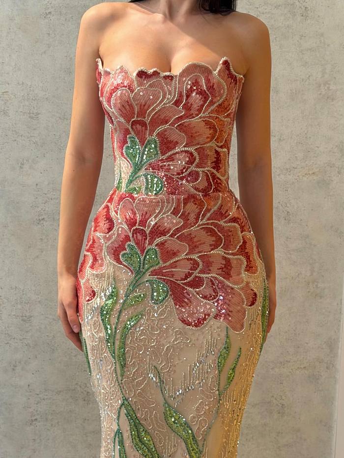Luxury Sequin Evening Dress(orange)