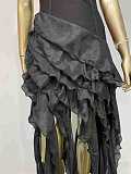 Strapless Ruffle Chiffon High-Low Corset Gown