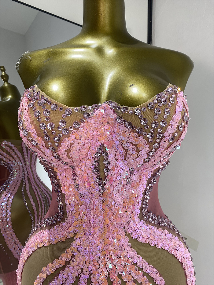 Blush Siren Illusion Gown