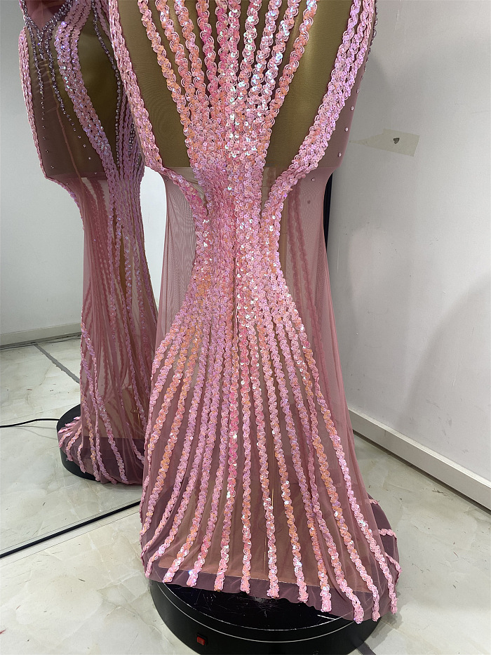 Blush Siren Illusion Gown