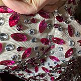 Spaghetti Straps Square Fully Rhinestone Evening Dresses