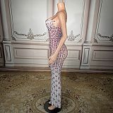 Spaghetti Straps Square Fully Rhinestone Evening Dresses