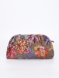 Vacation Style Embroidered Flower Fabric Women's Pillow Bag