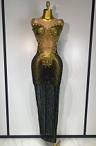 Sparkly Rhinestone Mesh Bodycon Dress