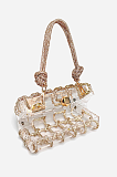 Woven Knotted Rhinestone Clutch
