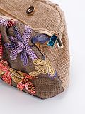 Vacation Style Embroidered Flower Fabric Women's Pillow Bag
