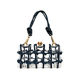 Woven Knotted Rhinestone Clutch