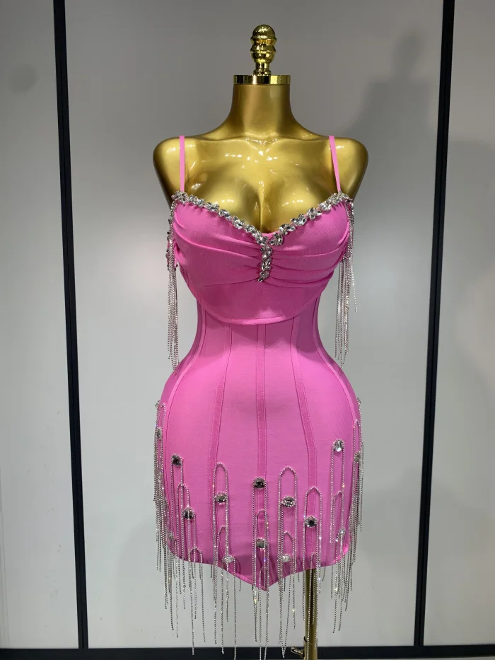 Backless Spaghetti Strap Bodycon Sleeveless Bandage Prom Gown