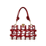 Woven Knotted Rhinestone Clutch