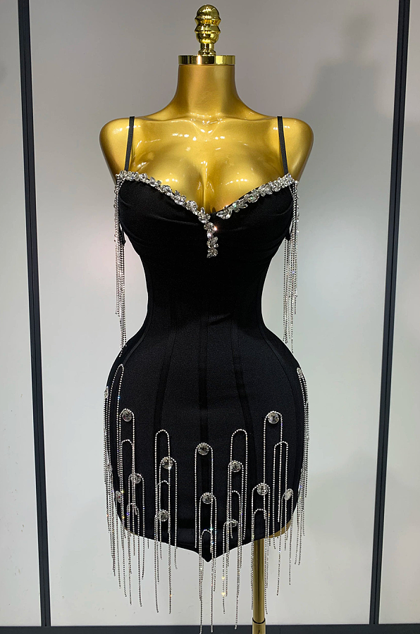 Backless Spaghetti Strap Bodycon Sleeveless Bandage Prom Gown