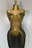 Sparkly Rhinestone Mesh Bodycon Dress