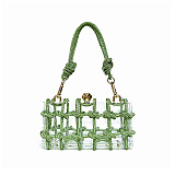 Woven Knotted Rhinestone Clutch