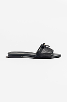 Black Mesh Mules