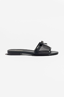 Black Mesh Mules