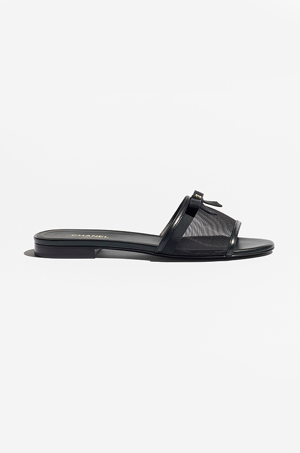 Black Mesh Mules